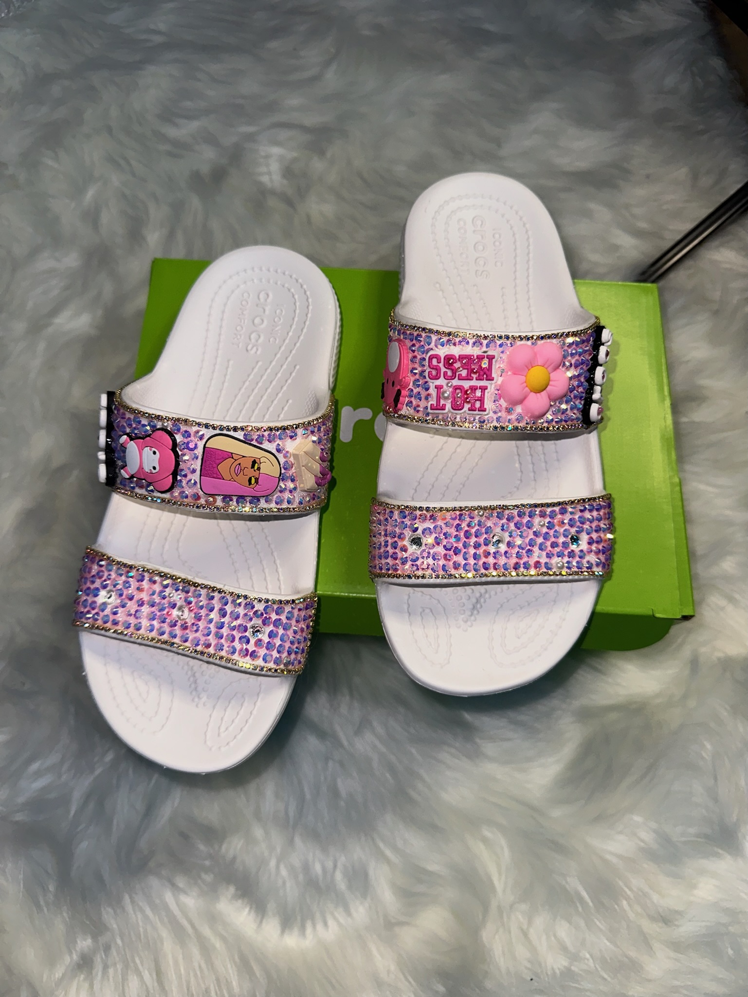 babe slidez  white crocs