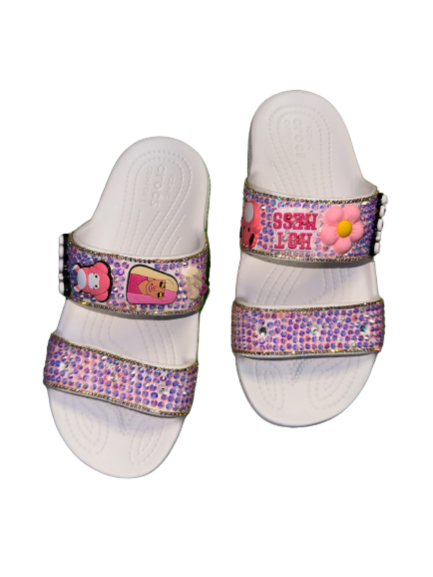 babe slidez white crocs